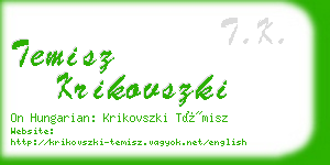 temisz krikovszki business card